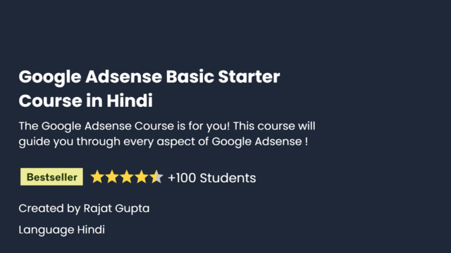 Google AdSense Starter Course Hindi